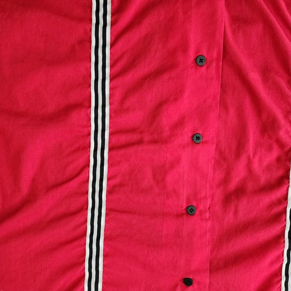 Hilton Bowling Hero Shirt Mens XL Red Black Retro Camp Button Front Back Graphic - Picture 9 of 10